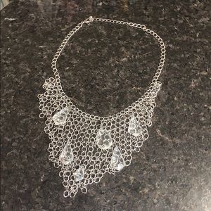 Mesh chain and gemstone necklace